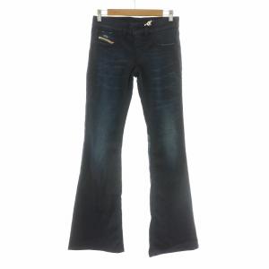 タグ付き Livier flare デニムフレアパンツ ジーンズ ジーパン ダメージ加工 W25L30