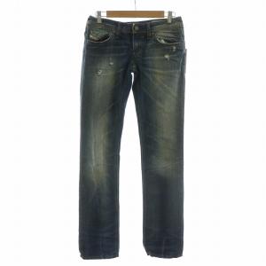 タグ付き Lowky デニムパンツ ジーンズ ジーパン ダメージ加工 ブルー W25L32 /NQ