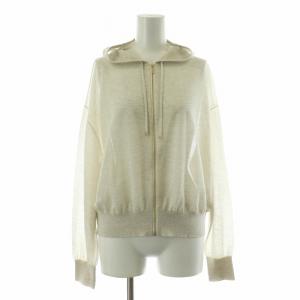 シャイニーシアー ニットパーカー 長袖 フーディー 薄手 38 ベージュ KRWOCM0650 /NQ