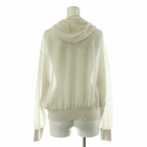 23区 シャイニーシアー ニットパーカー 長袖 フーディー 薄手 38 ベージュ KRWOCM0650 /NQ