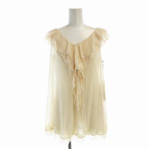タグ付き ヨウリョウフリルNS シャツ ブラウス ノースリーブ インナー付き 36 アイボリー 05122851