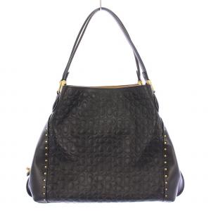 イーディー ハンドバッグ シグネチャー ロゴ レザー 型押し 黒 ブラック 31866 /BB