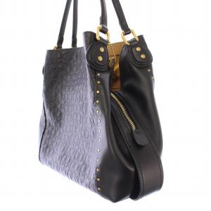 COACH イーディー ハンドバッグ シグネチャー ロゴ レザー 型押し 黒 ブラック 31866 /BB