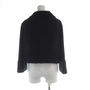 GRACE CONTINENTAL ノーカラージャケット ボア アウター 36 黒 ブラック 03126501 /RO