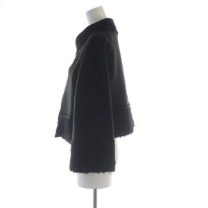 GRACE CONTINENTAL ノーカラージャケット ボア アウター 36 黒 ブラック 03126501 /RO