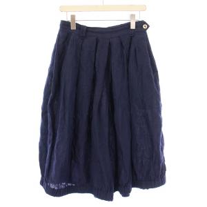 インドリネンシャンブレーのブルマパンツ リネン F ネイビー