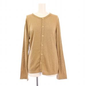 ニットカーディガン 長袖 クルーネック 薄手 3 ベージュ /BB