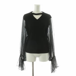 バタフライトップ Butterfly Top ニット 長袖 チュール切替 F ブラック 2319227015