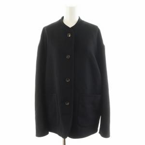 wool stand jacket ノーカラージャケット ウール S 黒 ブラック 8625-209-0379