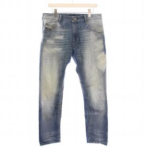 KRAYVER デニムパンツ ジーンズ ジップフライ ダメージ加工 W31 L30 青 ブルー /BB