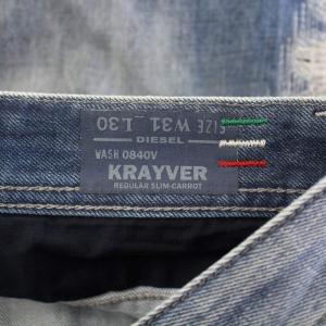 DIESEL KRAYVER デニムパンツ ジーンズ ジップフライ ダメージ加工 W31 L30 青 ブルー /BB