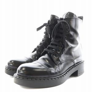 PRADA ショートブーツ レザー 38 ブラック