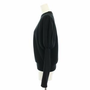 yori 22AW ウールパフスリーブニット セーター クルーネック 長袖 36 黒 ブラック YR2235-136AW