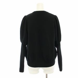 yori 22AW ウールパフスリーブニット セーター クルーネック 長袖 36 黒 ブラック YR2235-136AW