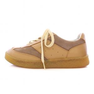 COURT SNEAKER コートスニーカー シューズ ローカット レザー スエード 切替 37 茶 ブラウン