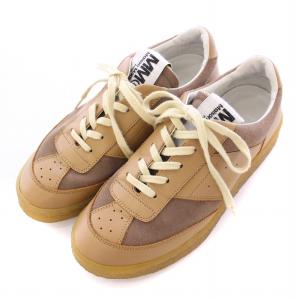 MM6 Maison Margiela COURT SNEAKER コートスニーカー シューズ ローカット レザー スエード 切替 37 茶 ブラウン