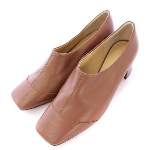 SWITCHING BOOTEE スイッチングブーティ パンプス スクエアトゥ チャンキーヒール レザー