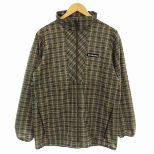 ナイロンジャケット 223 PL1504 チェック柄 ジップアップ ブルゾン XL カーキ /G