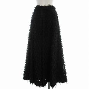 SNIDEL ジャガードフレアスカート ロング 1 黒 ブラック SWFS235136 /EE