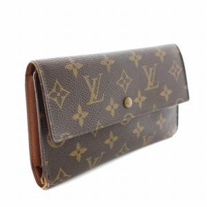LOUIS VUITTON モノグラム ポルトフォイユインターナショナル 財布 長財布 二つ折り PVCレザー 茶 ブラウン M61217
