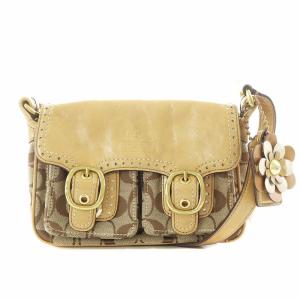 ブリーカーシグネチャージェシー ショルダーバッグ レザー キャンバス ベージュ 12502 /AN2