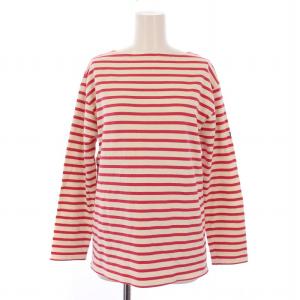 バスクシャツ カットソー 長袖 ボーダー柄 3 白 ピンク /BM