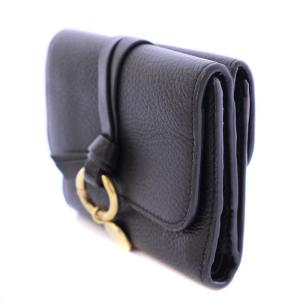 Chloe ALPHABET アルファベット 三つ折り財布 コンパクトウォレット レザー ロゴチャーム 黒 ブラック