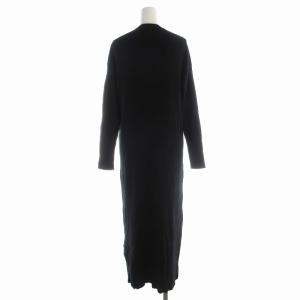 Spick&Span ヘンリーネックリブニット ワンピース ロング 長袖 F 黒 ブラック 22040200900240 /EE