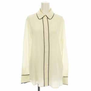 シルク シャツ 3310700124 ブラウス 長袖 比翼ボタン S アイボリー /G