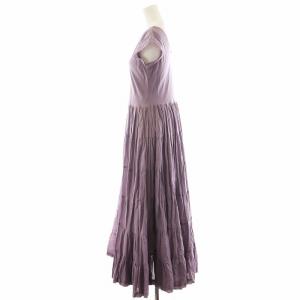 MARIHA ワンピース マキシ ロング フレンチスリーブ コットン 38 紫 パープル /AN13