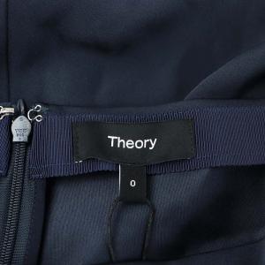 Theory 24SS BASE SATIN FLUID MAXI SK フレアスカート ロング丈 0 紺 ネイビー