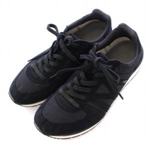 MARGARET HOWELL MIZUNO MR1 ローカットスニーカー シューズ スエード 切替 US7.5 25.5cm 黒 ブラック