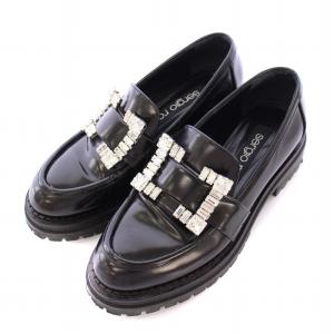 SR PRINCE ローファー ビジュー 装飾 37.5 ブラック