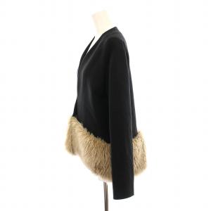 YOKO CHAN YOKOCHAN No-color Fur Jacket ノーカラー ファー ジャケット アウター 38 黒 YCJ-315-011