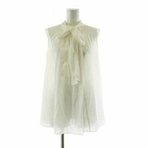 23SS シャツ ブラウス ノースリーブ ボウタイ 36 ホワイト 102327-13-530-94-360