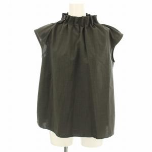 23SS ハイネックギャザーブラウス 017-3110417 ノースリーブ シャツ S グレー /G