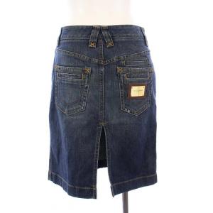 DOLCE&GABBANA デニムスカート ミニ タイト ダメージ加工 38 インディゴ /KH