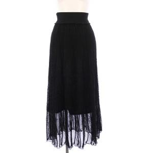 レースフレアスカート ロング ハイウエスト 1 黒 MM20PS-KN720 /KH