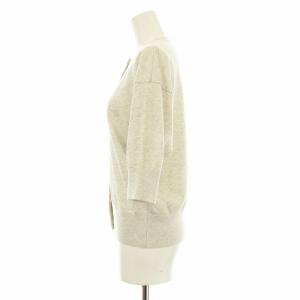 IENA 24SS LEVITA クルーカーディガン ニット 六分袖 クルーネック ホワイト 24080900330010