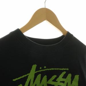 STUSSY スウェット トレーナー プルオーバー 長袖 プリント S ブラック Z30SAGR020 /NQ