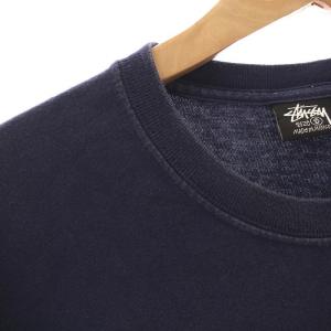 STUSSY Tシャツ カットソー 半袖 バックプリント S 紺 /YM