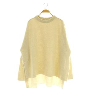 22AW ウールカシミヤ 脇スリットクルーネックプルオーバー ニット セーター 長袖 ベージュ /MY