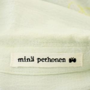 mina perhonen シャツ ブラウス ts1696 choucho 蝶々 刺繍 五分袖 38 ミントグリーン 黄緑 /G