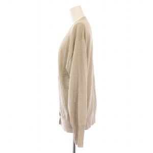 IENA コットン麻Vネックカーディガン ニット 長袖 ストレッチ 薄手 F ベージュ 22080900403020