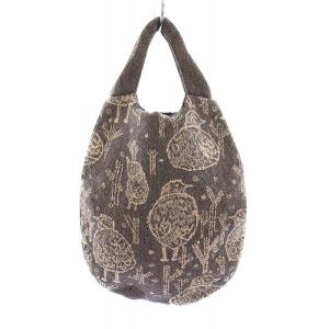 mina perhonen home circle egg bag エッグバッグ ハンドバッグ 刺繍 総柄 紺 ベージュ グレー e912