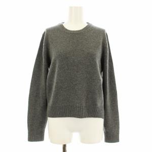 23AW SUPER180 クループルオーバー ニット セーター 長袖 クルーネック ウール グレー 23080900307040