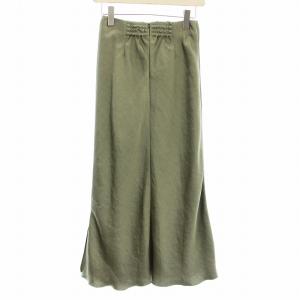 IENA 23SS ダブルサテンスカート フレア ロング マキシ 34 カーキ 23060900856010 /KU