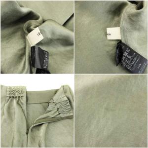 IENA 23SS ダブルサテンスカート フレア ロング マキシ 34 カーキ 23060900856010 /KU