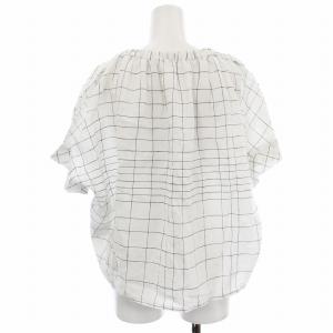 mina perhonen リネン シャツ ブラウス ws1904 town check 38 ホワイト