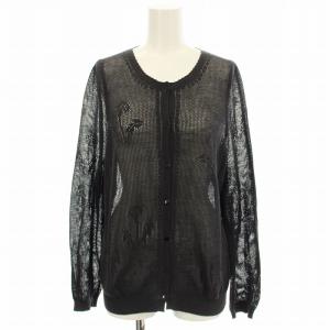 カーディガン RS8456 dandelion シースルー ニット 花柄 長袖 38 ネイビー 紺 /G